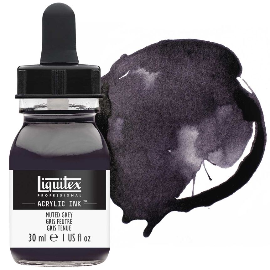 Liquitex Acrylic Ink - Muted Grey, 30ml Bottle