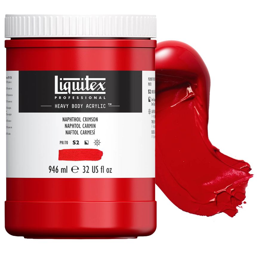 Liquitex Heavy Body Acrylic - Naphthol Crimson, 32oz Jar