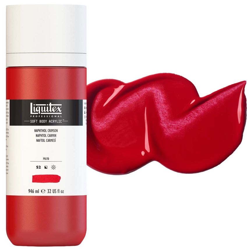Liquitex Professional Soft Body Acrylic - Naphthol Crimson, 32oz Bottle