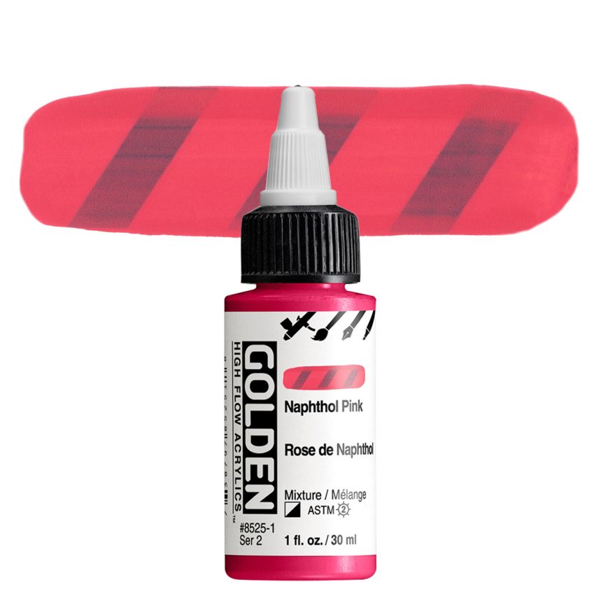 Golden High Flow Acrylic - Naphthol Pink, 1oz Bottle