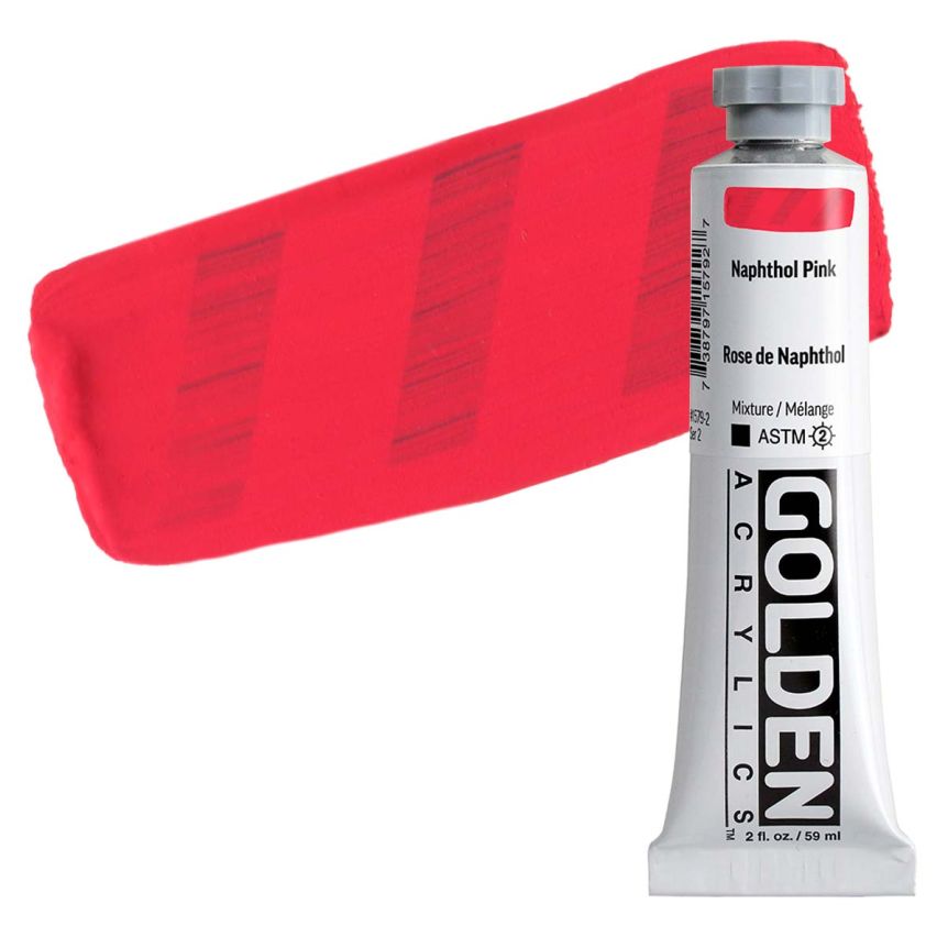 Golden Heavy Body Acrylic - Naphthol Pink, 2 oz Tube