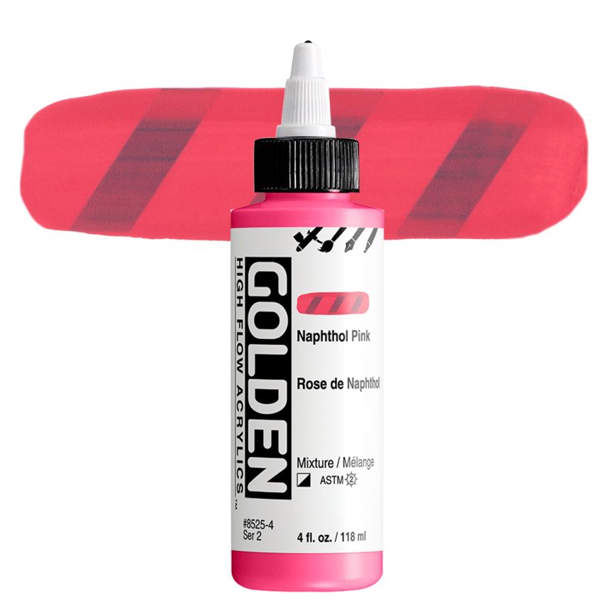 Golden High Flow Acrylic - Naphthol Pink, 4oz Bottle