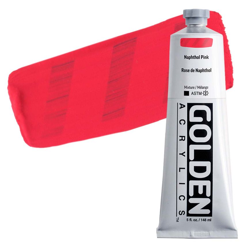 Golden Heavy Body Acrylic - Naphthol Pink, 5 oz Tube