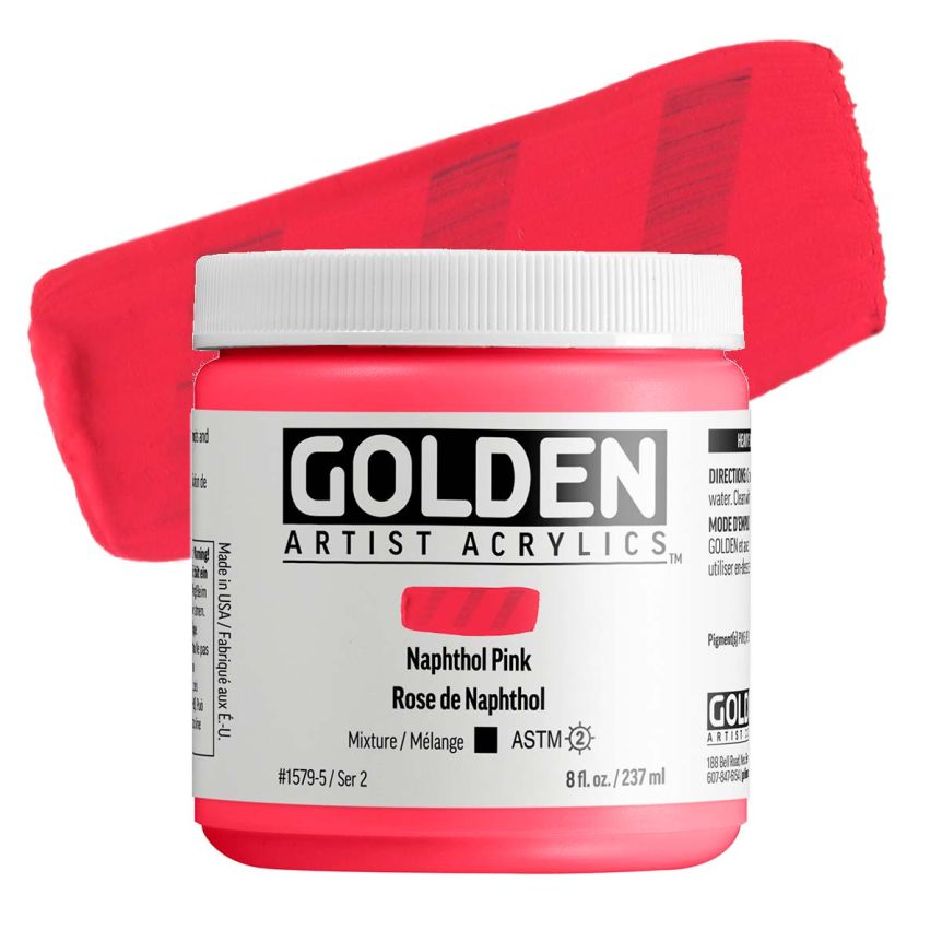 Golden Heavy Body Acrylic - Naphthol Pink, 8 oz Tube