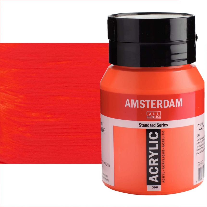 Amsterdam Standard Series Acrylic Paint - Naphthol Red Light, 500ml Jar