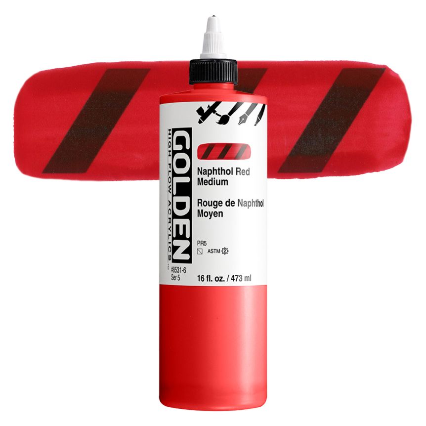 Golden High Flow Acrylic - Naphthol Red Medium, 16oz Bottle