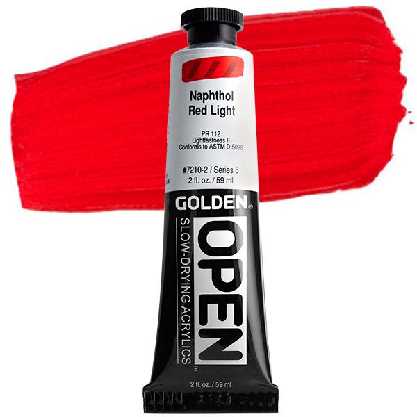 GOLDEN Open Acrylic Paints Naphthol Red Light 2 oz