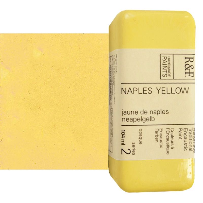 R&F Encaustic Handmade Paint 104 ml Block - Naples Yellow