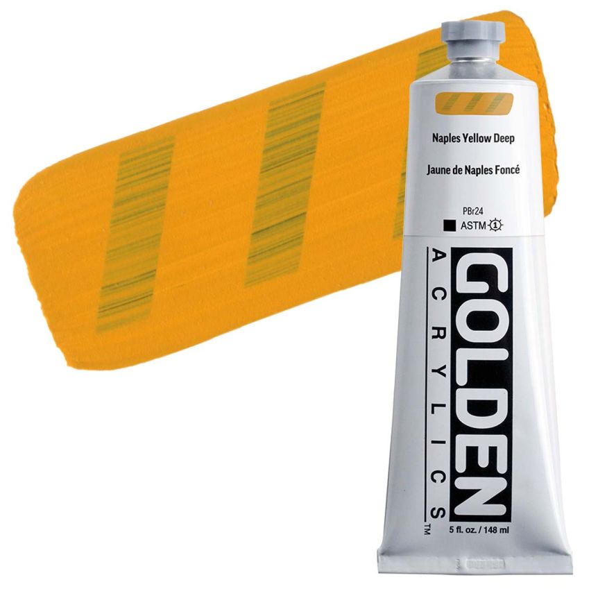 Golden Heavy Body Acrylic - Naples Yellow Deep, 5 oz Tube