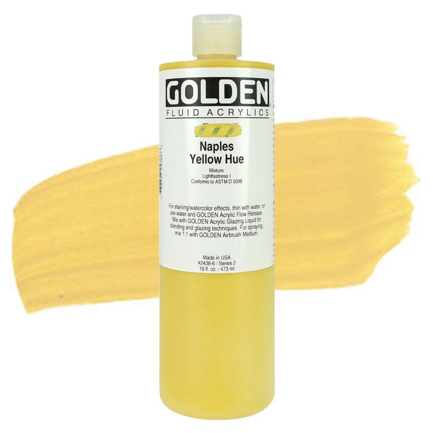 GOLDEN Fluid Acrylics Naples Yellow Hue, 16oz
