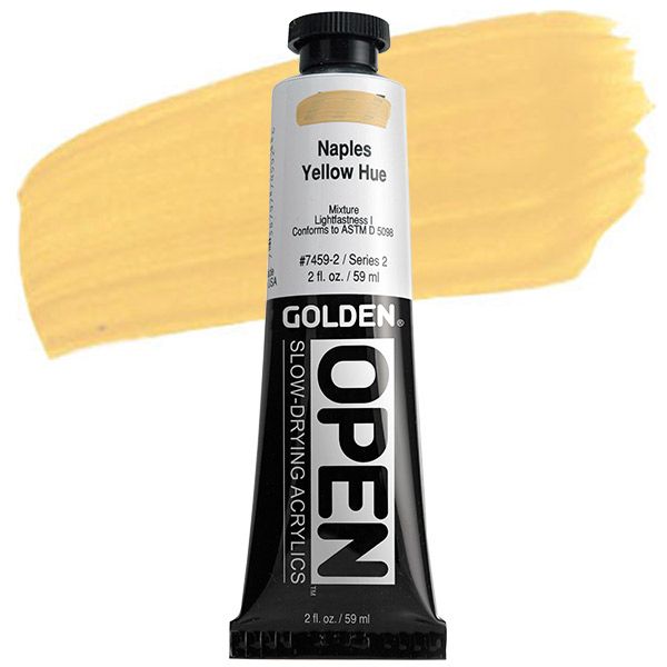 GOLDEN Open Acrylic Paints Naples Yellow Hue 2 oz