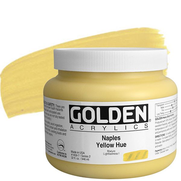 GOLDEN Heavy Body Acrylic 32 oz Jar - Naples Yellow Hue