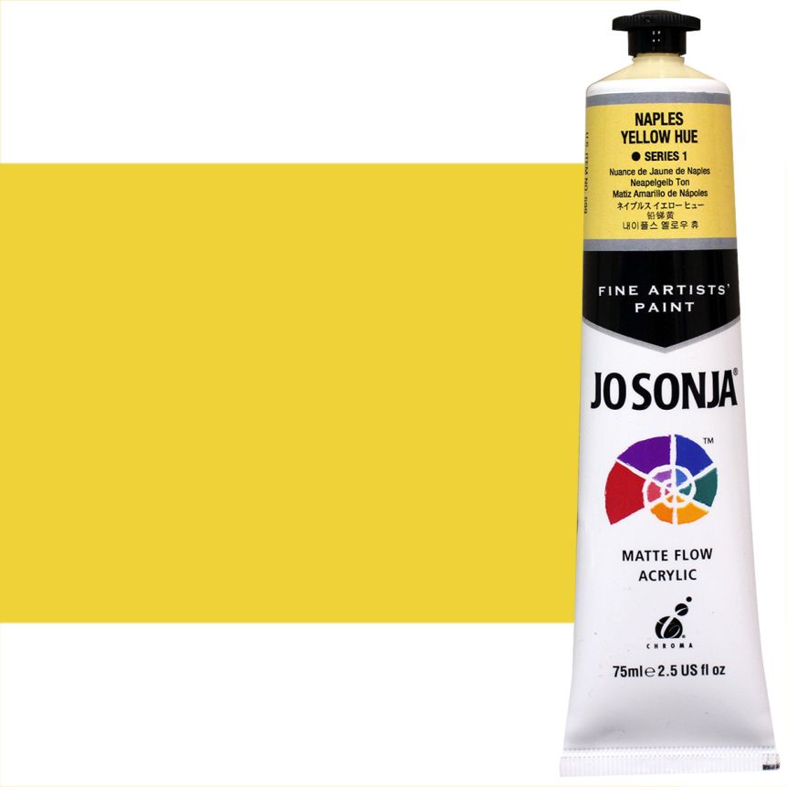 Jo Sonja Matte Flow Artist Acrylic - Naples Yellow Hue, 75ml Tube