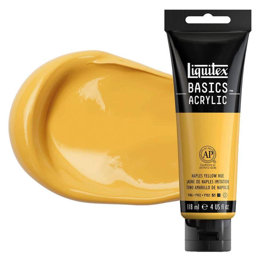 Liquitex Basics Acrylic Paint - Naples Yellow Hue, 4oz Tube
