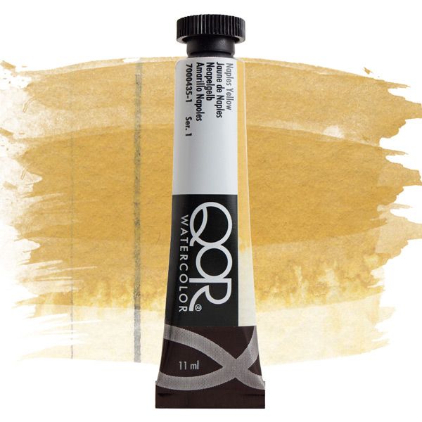 QoR Watercolor Paint Naples Yellow, 11ml Tube Jerry's Artarama