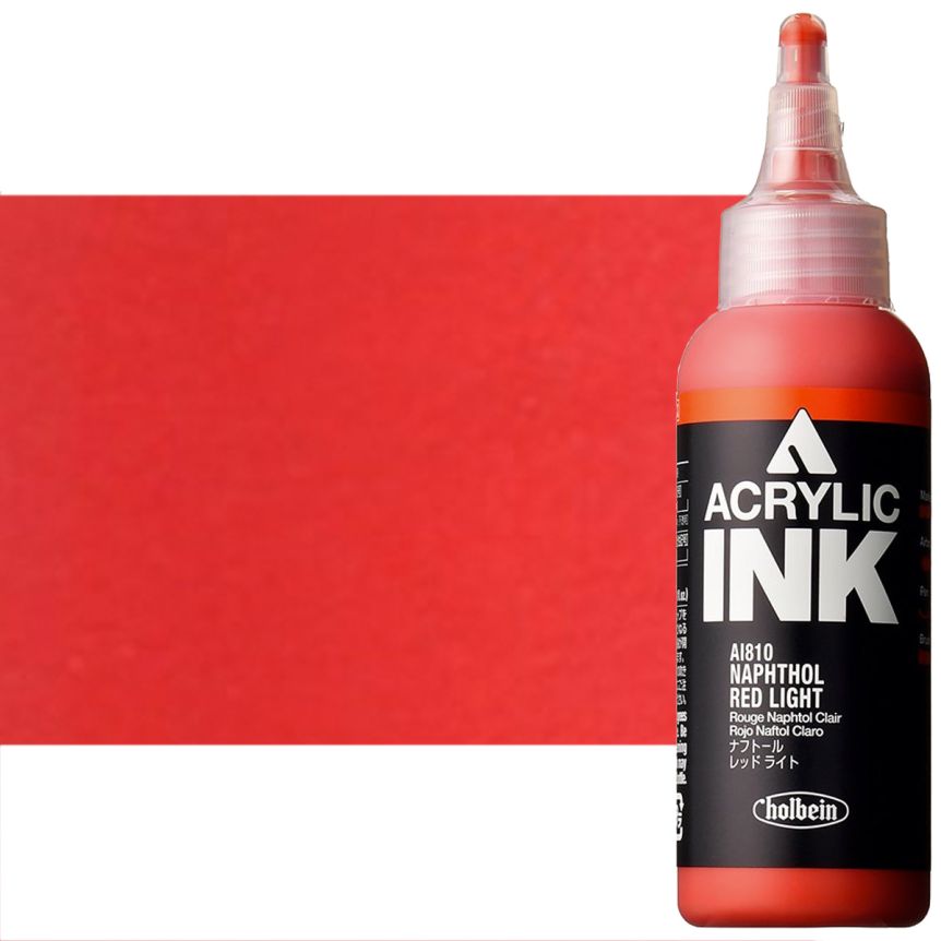 Holbein Acrylic Ink - Naphthol Red Light, 100ml