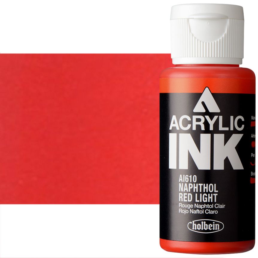 Holbein Acrylic Ink - Naphthol Red Light, 30ml