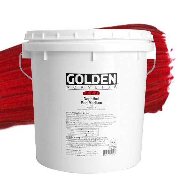 GOLDEN Heavy Body Acrylics - Naphthol Red Medium, Gallon