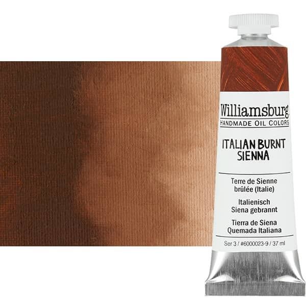 Williamsburg Handmade Oil Paint - Italian Burnt Sienna, 37ml Tube