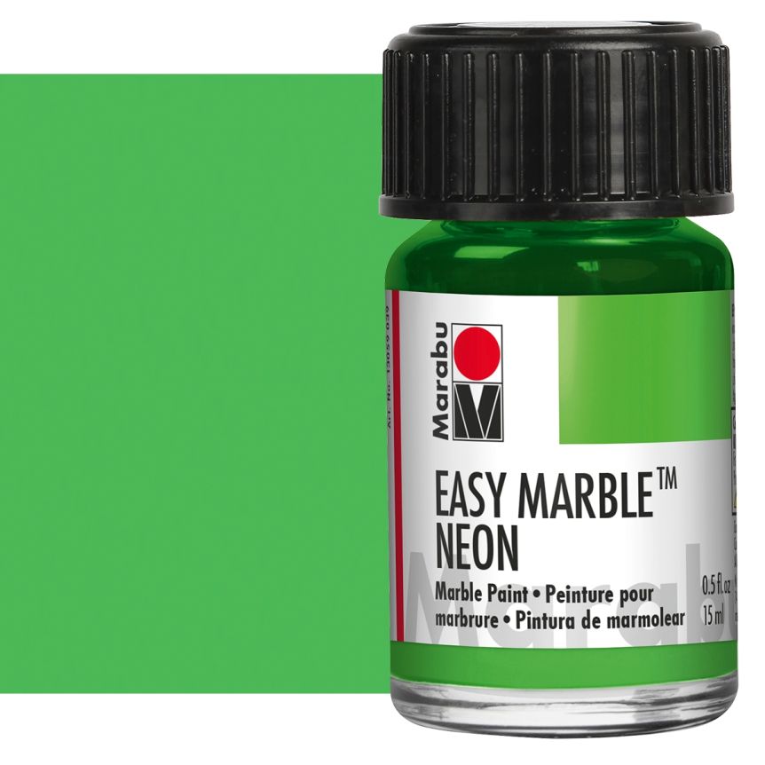 Marabu Easy Marble Neon Green Paint, 15ml