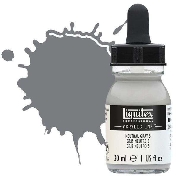 Liquitex Professional Acrylic Ink 30ml Bottle - Neutral Grey 5