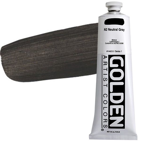 GOLDEN Heavy Body Acrylic 5 oz Tube - Neutral Grey No.2