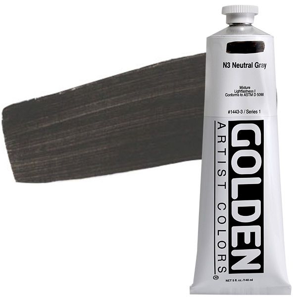 GOLDEN Heavy Body Acrylic 5 oz Tube - Neutral Grey No.3