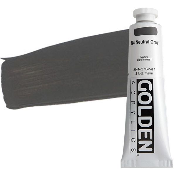GOLDEN Heavy Body Acrylic 2 oz Tube - Neutral Grey No.4
