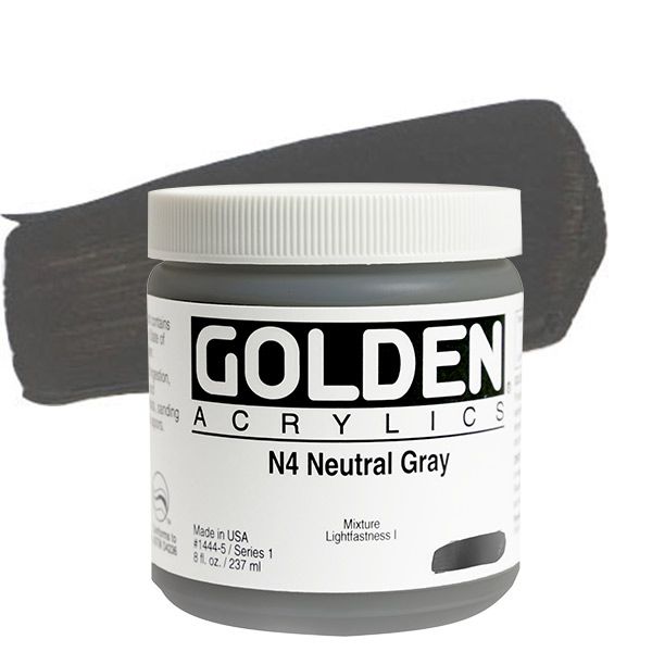 GOLDEN Heavy Body Acrylic 8 oz Jar - Neutral Grey No.4