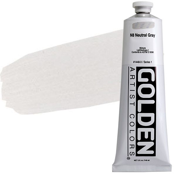 GOLDEN Heavy Body Acrylic 5 oz Tube - Neutral Grey No.8