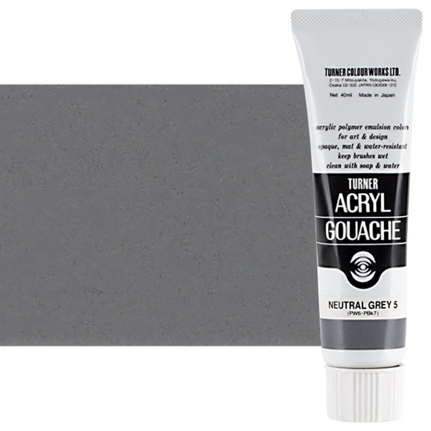 Turner Acryl Gouache Artist Acrylics Neutral Grey No. 5 40 ml