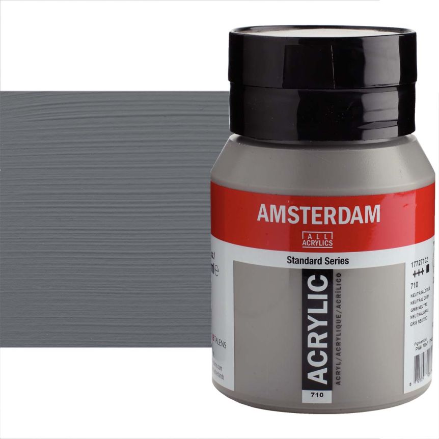 Amsterdam Standard Series Acrylic Paint - Neutral Grey, 500ml Jar