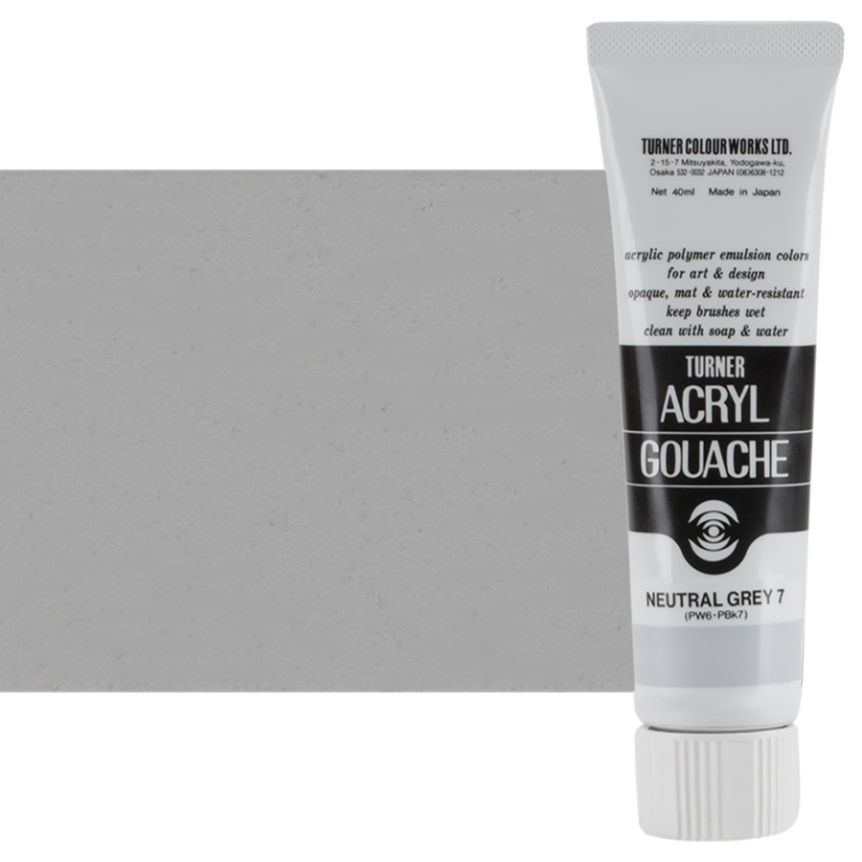 Turner Acryl Gouache Artist Acrylics Neutral Grey No. 7 40 ml