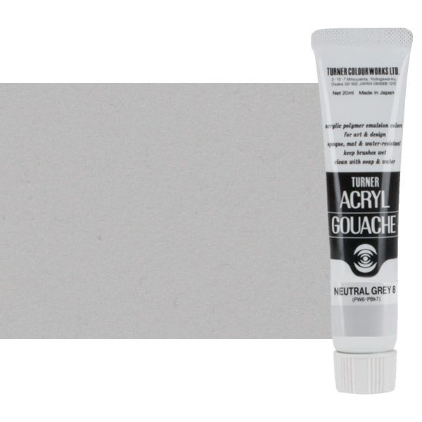 Turner Artist Acryl Gouache - Neutral Grey No.8, 20ml