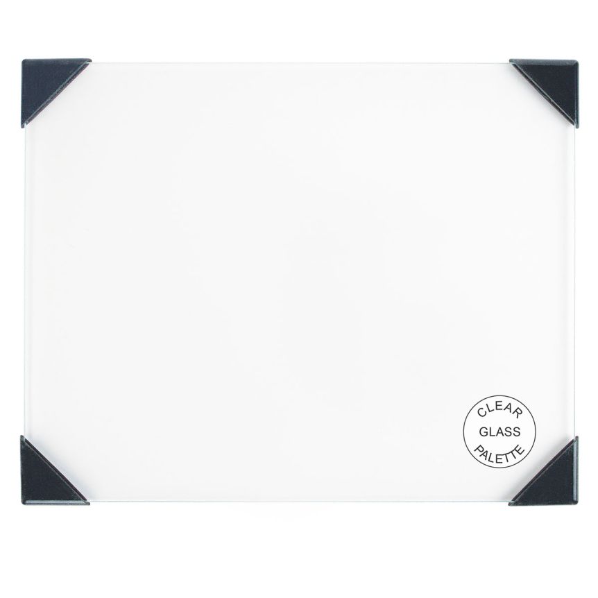 New Wave Posh Glass Tabletop Palette - 6.75" x 8.4", Clear