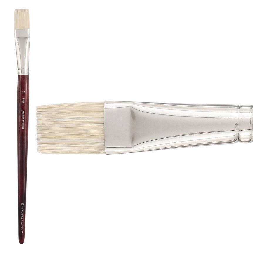 New York Central Munich Premier Bristle Blend Brush, Bright Size #12