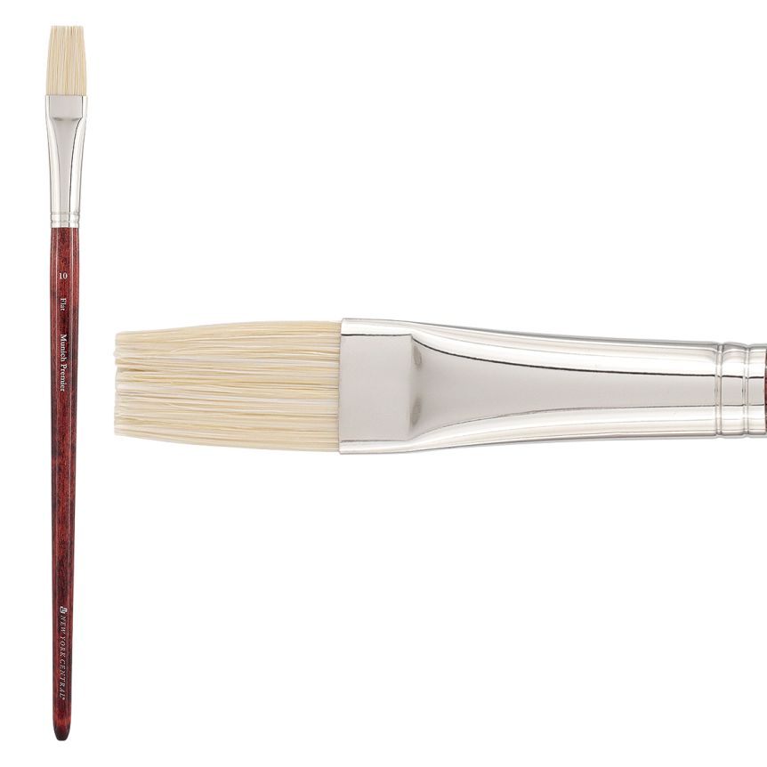 New York Central Munich Premier Bristle Blend Brush, Flat Size #10