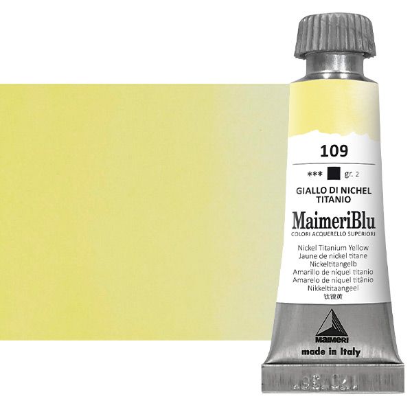 MaimeriBlu Watercolor Nickel Titanium Yellow, 12ml Jerry's Artarama