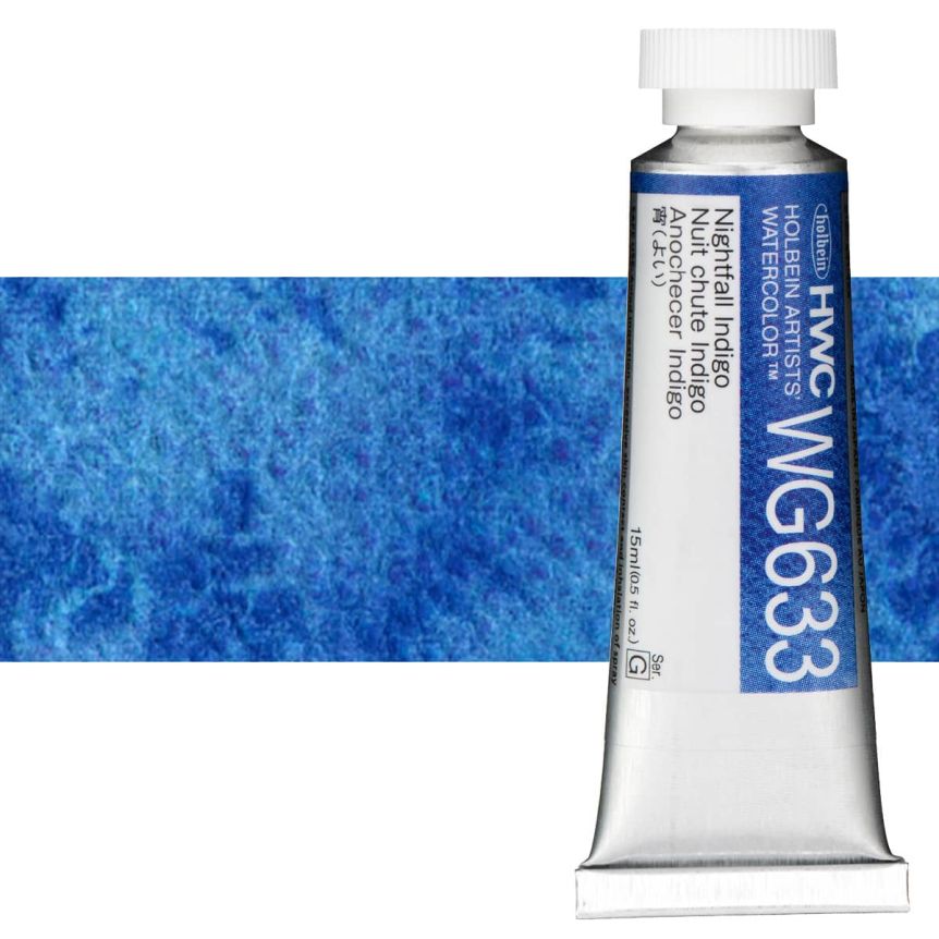 Holbein Artists' Granulating Watercolor - Nightfall Indigo, 15ml Tube