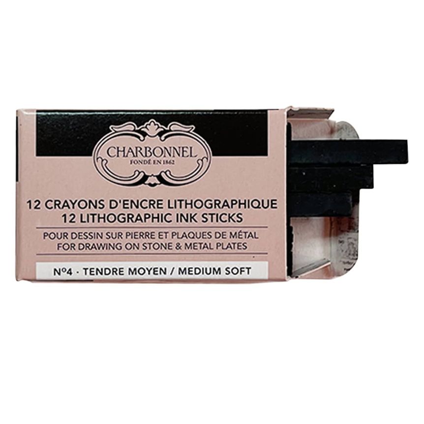 Charbonnel Lithographic Crayon - No3 Medium Black, 12 Count