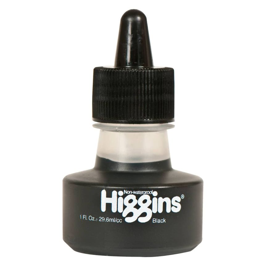 Higgins® Non-Waterproof Black Ink, 1oz Bottle
