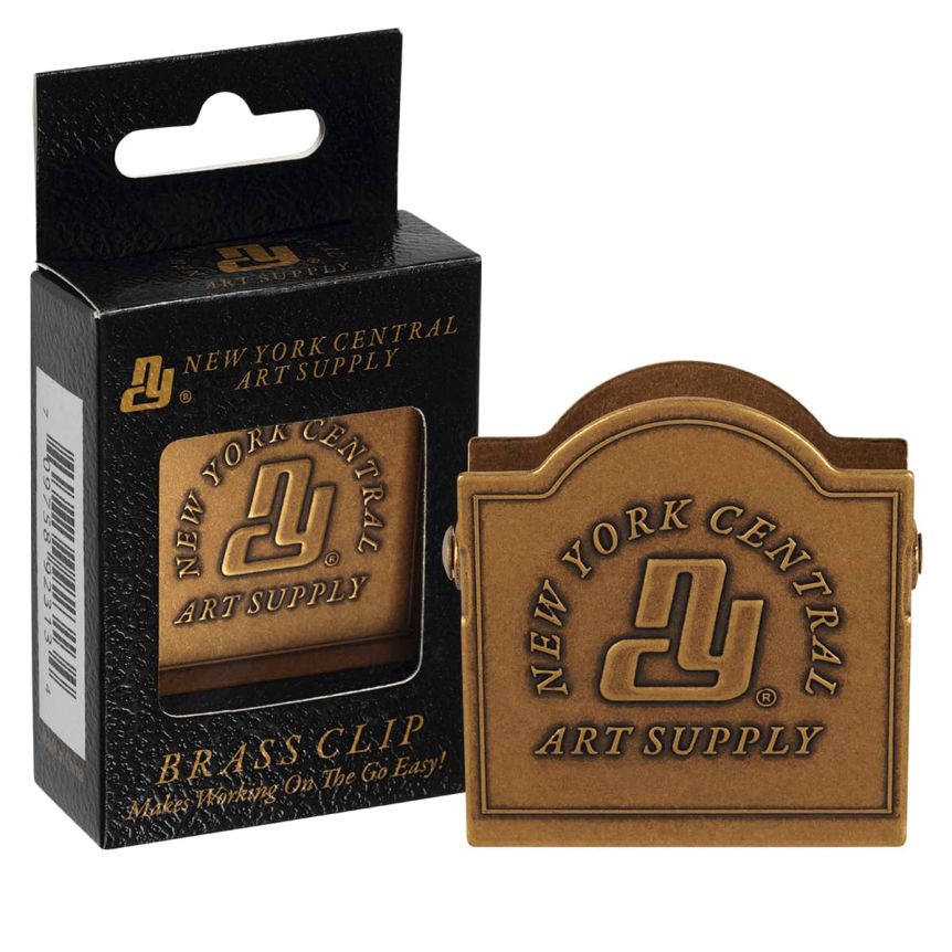 New York Central Double-sided Embossed Brass Binder Clip