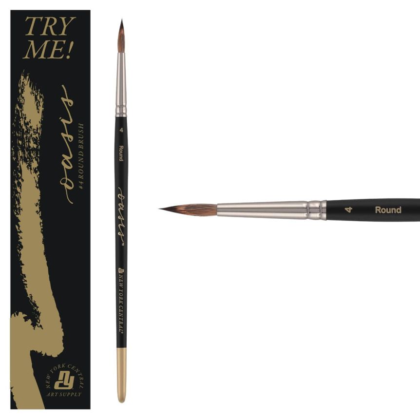 TRY ME! New York Central Oasis Synthetic Brush, Size #4 Round