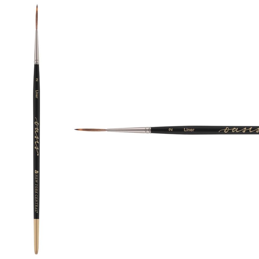 New York Central Oasis Synthetic Brush Short Handle, Size #2 Script Liner