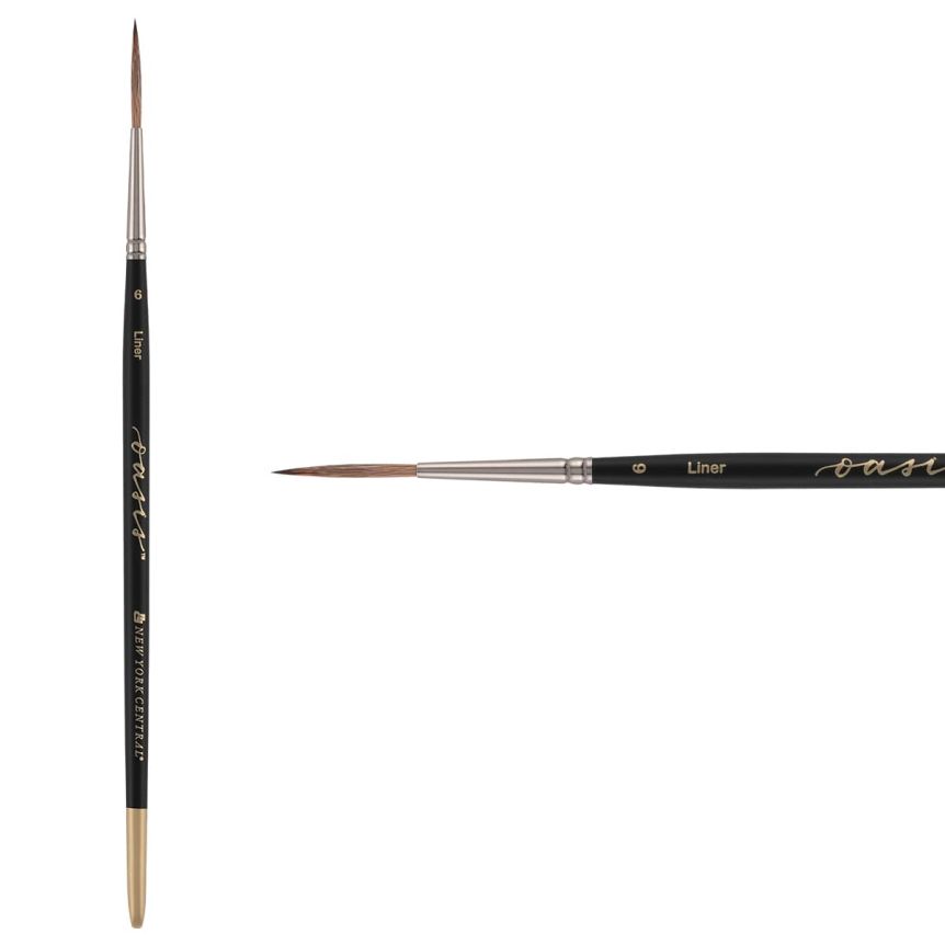 New York Central Oasis Synthetic Brush Short Handle, Size #6 Script Liner