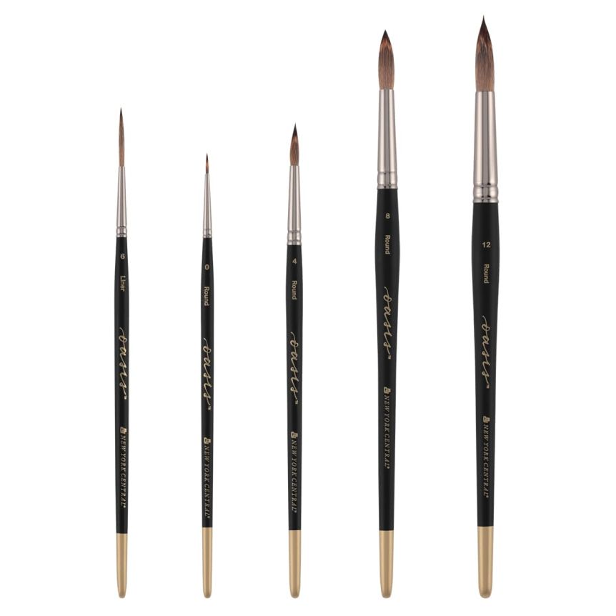 NY Central Oasis Synthetic Watercolor Travel Brush Set of 3