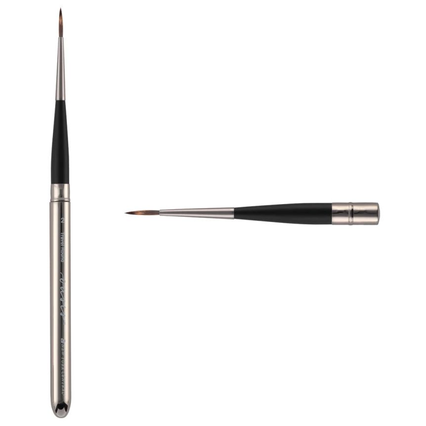 New York Central Oasis Synthetic Brush Short Handle, Size #2 Travel Round