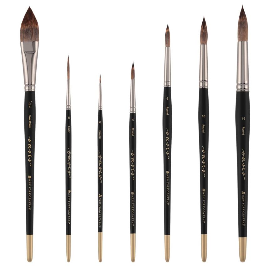 NY Central Oasis Synthetic Watercolor Classic Brush Set of 7