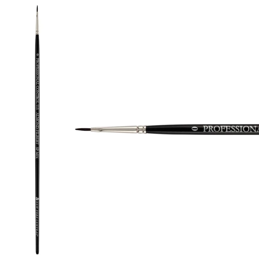 New York Central Pro Control Oil Brush, Series 115 SP Mix Almond Filbert, size #0