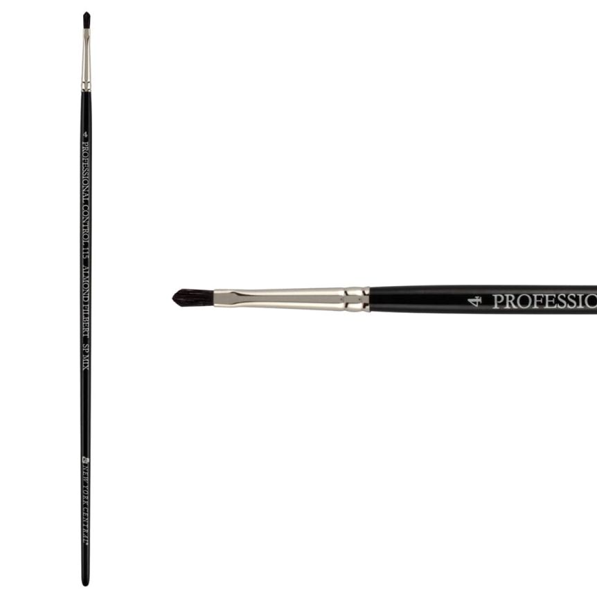 New York Central Pro Control Oil Brush, Series 115 SP Mix Almond Filbert, size #4
